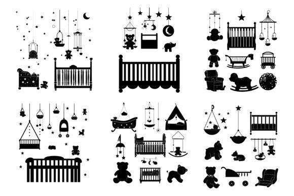 Baby Toys Childcare Silhouette Bundle: Graphics for Crafts