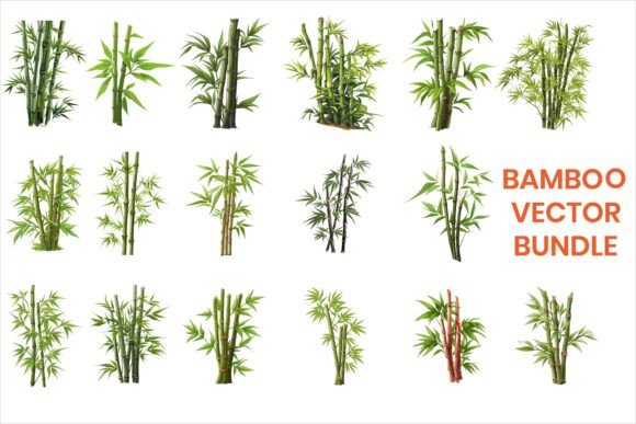 BAMBOO VECTOR Silhouette Bundle Set for Graphics and Crafts