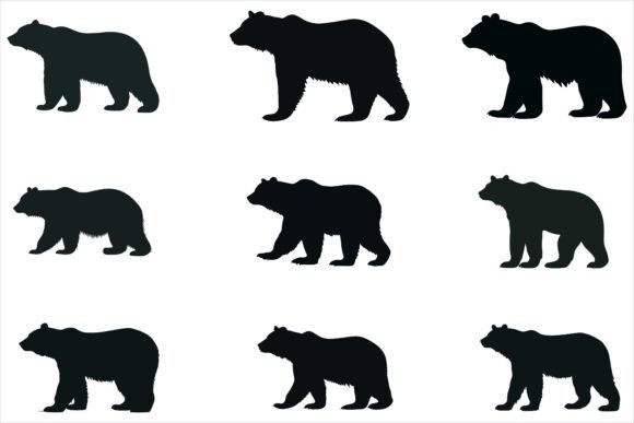 Bear Silhouette Bundle Set: Graphics and Crafts for Brand Design