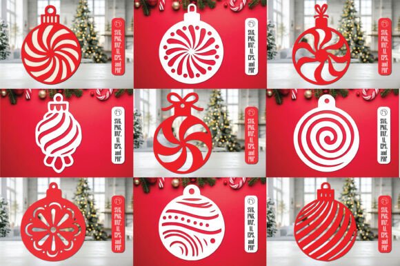 Christmas Decorative Ball SVG Bundle for Laser Cutting Ornaments