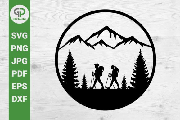 Couple Walking SVG, Mountaineers SVG Graphics and Illustrations