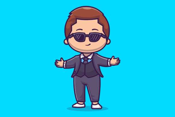 Cute Rich Boy Businessman Cartoon: A Versatile Graphic Design Asset for Modern Branding