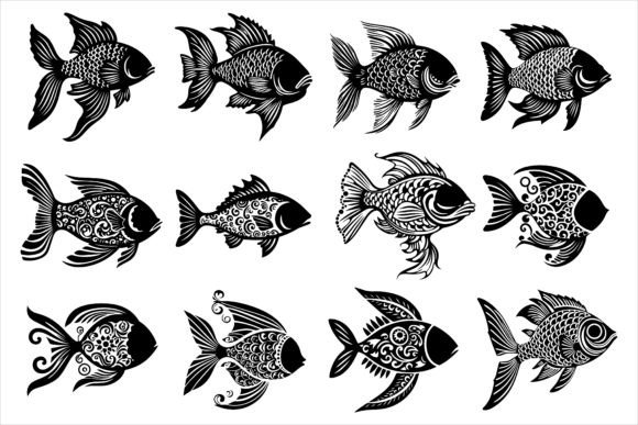 Fish Mandala Silhouette Design for Graphics and Illustrations