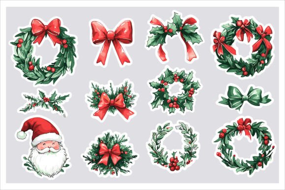 Merry Christmas Sticker Pack Vector Art: A Festive Graphic for Crafts and Creations