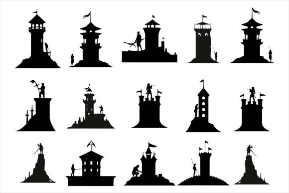 Silhouette of the Castle Bundle Set Graphics and Crafts