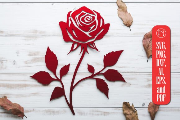 Valentine Rose Laser Cut SVG File