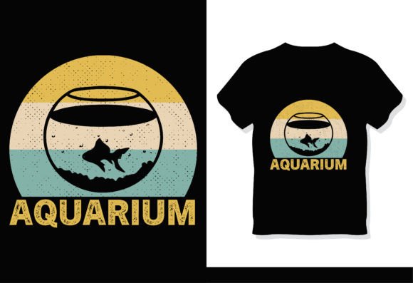 Vintage Retro Aquarium Sunset Tshirt Graphics and T-Shirt Designs